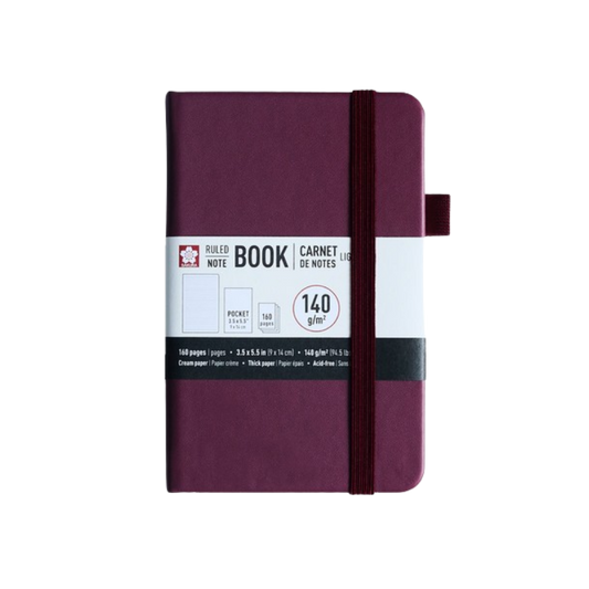 Sakura Ruled Pocket Notebook – Mulberry (3.5" × 5.5")