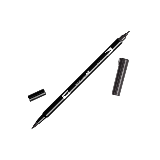 Dual Brush Pen Art Markers - N25 Lamp Black