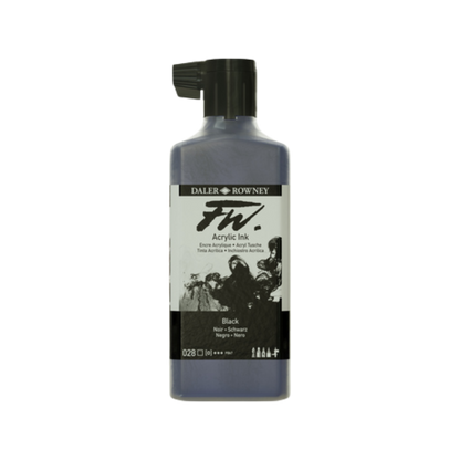 FW Liquid Acrylic Ink 6oz - Black (India)
