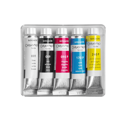 Box of 5 Tubes of Paint Gouache Studio 10 Ml
