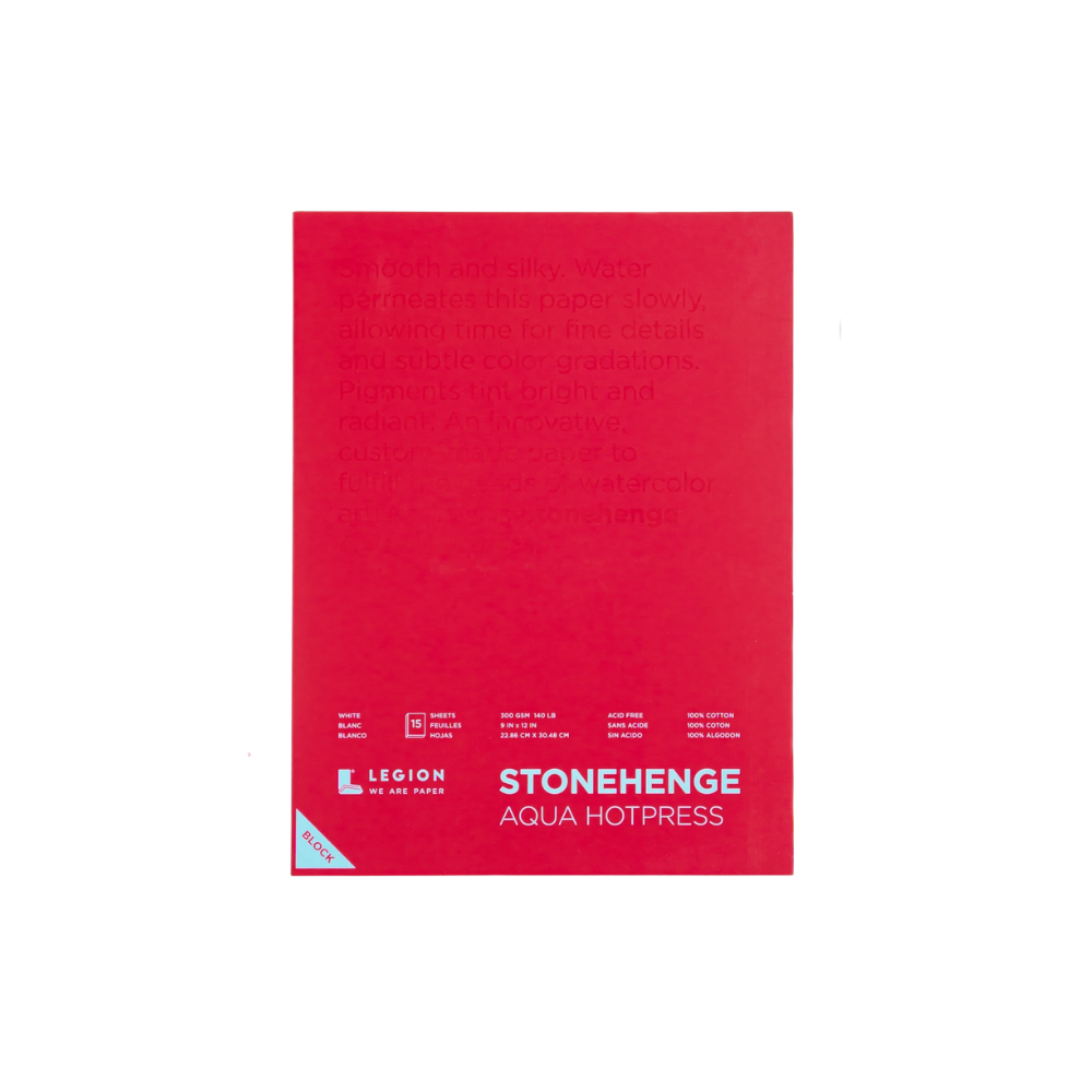 Stonehenge Aqua Watercolor Block - Hotpress Watercolor Paper (9″ × 12″)