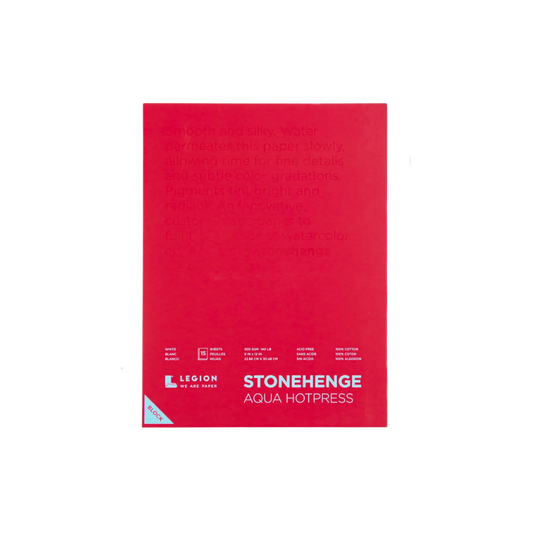 Stonehenge Aqua Watercolor Block - Hotpress Watercolor Paper (9″ × 12″)