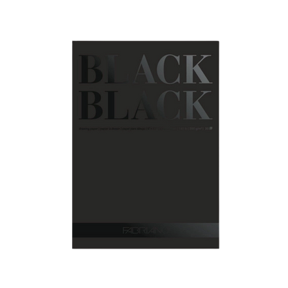 Fabriano Black Black Pad, 20 Sheets of 140 lb. Paper, 9"x12"