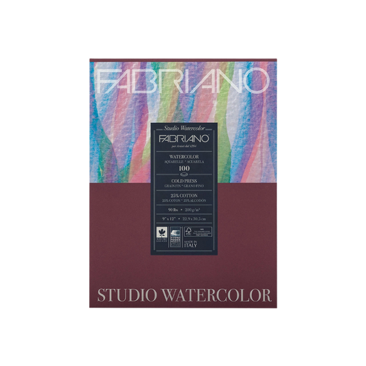 Fabriano Studio Watercolor Paper Cold Press - 9" x 12" 100 Sheets (90lb.)