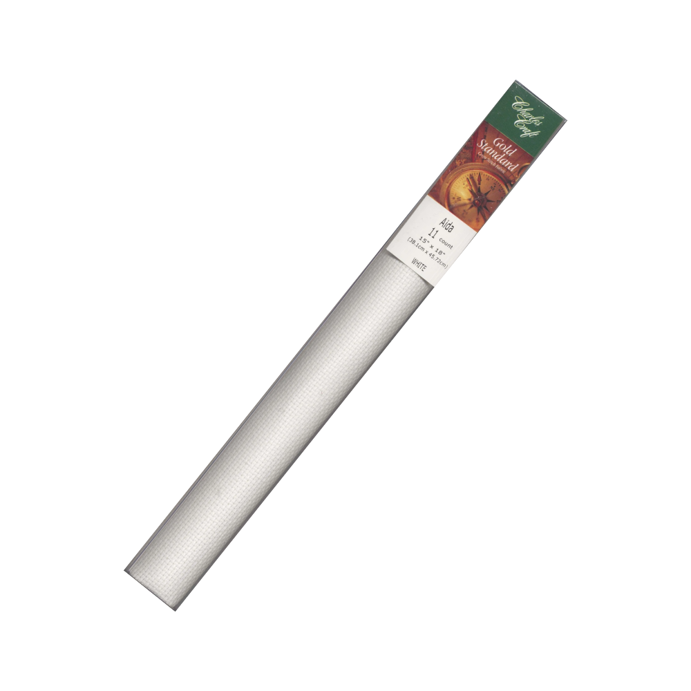 Aida Cloth 14 Count – White (15" × 18")