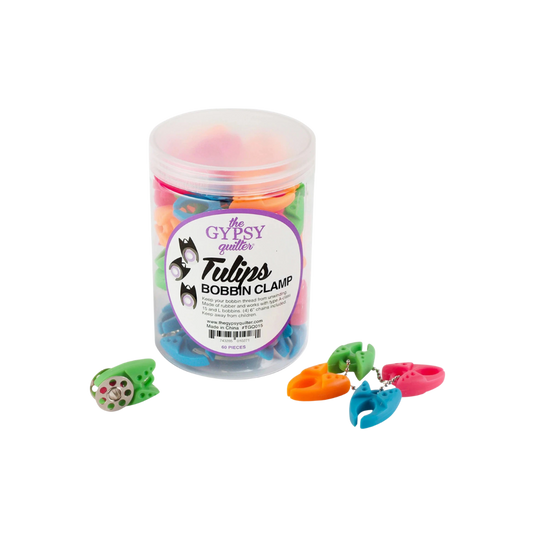The Gypsy Quilter Tulip Bobbin Clamps – 60 Piece Jar
