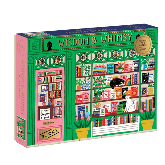Wisdom & Whimsy Bookshop 1000 Piece Foil Puzzle