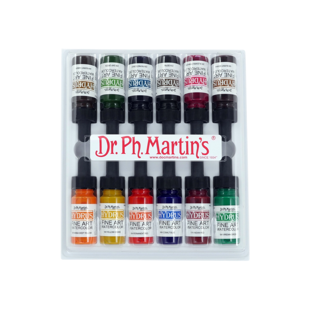 Dr. Ph. Martin's Hydrus Fine Art Watercolor Set –– 12 Bottles