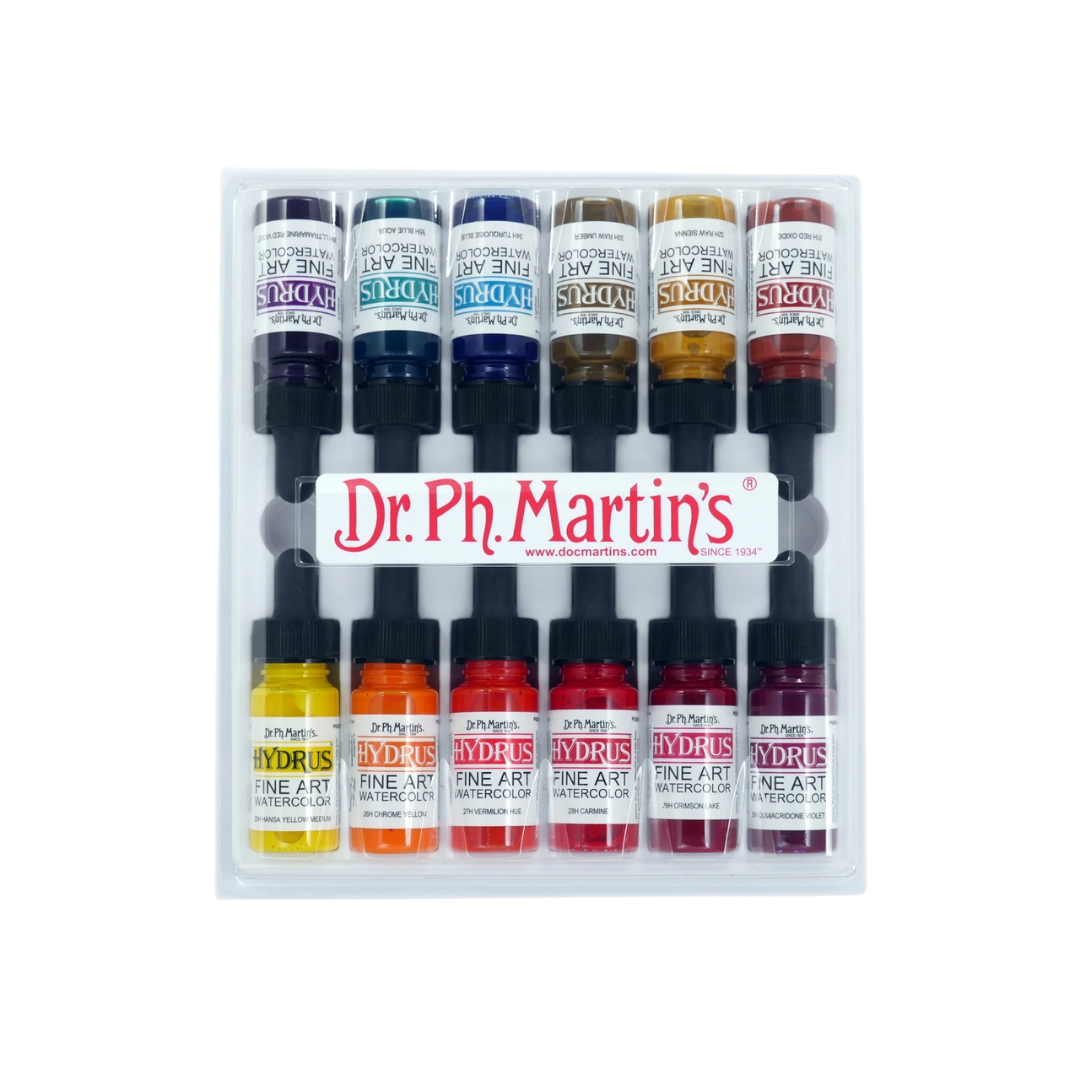 Dr. Ph. Martin's Hydrus Fine Art Watercolor Set –– 12 Bottles