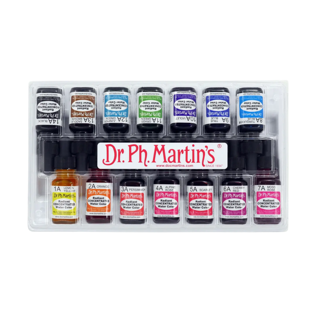 Dr. Ph. Martin's Radiant Concentrated Water Color Set – 14 Bottles