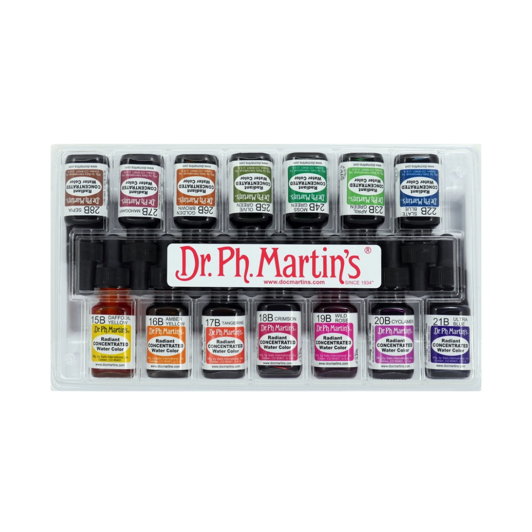 Dr. Ph. Martin's Radiant Concentrated Water Color Set – 14 Bottles