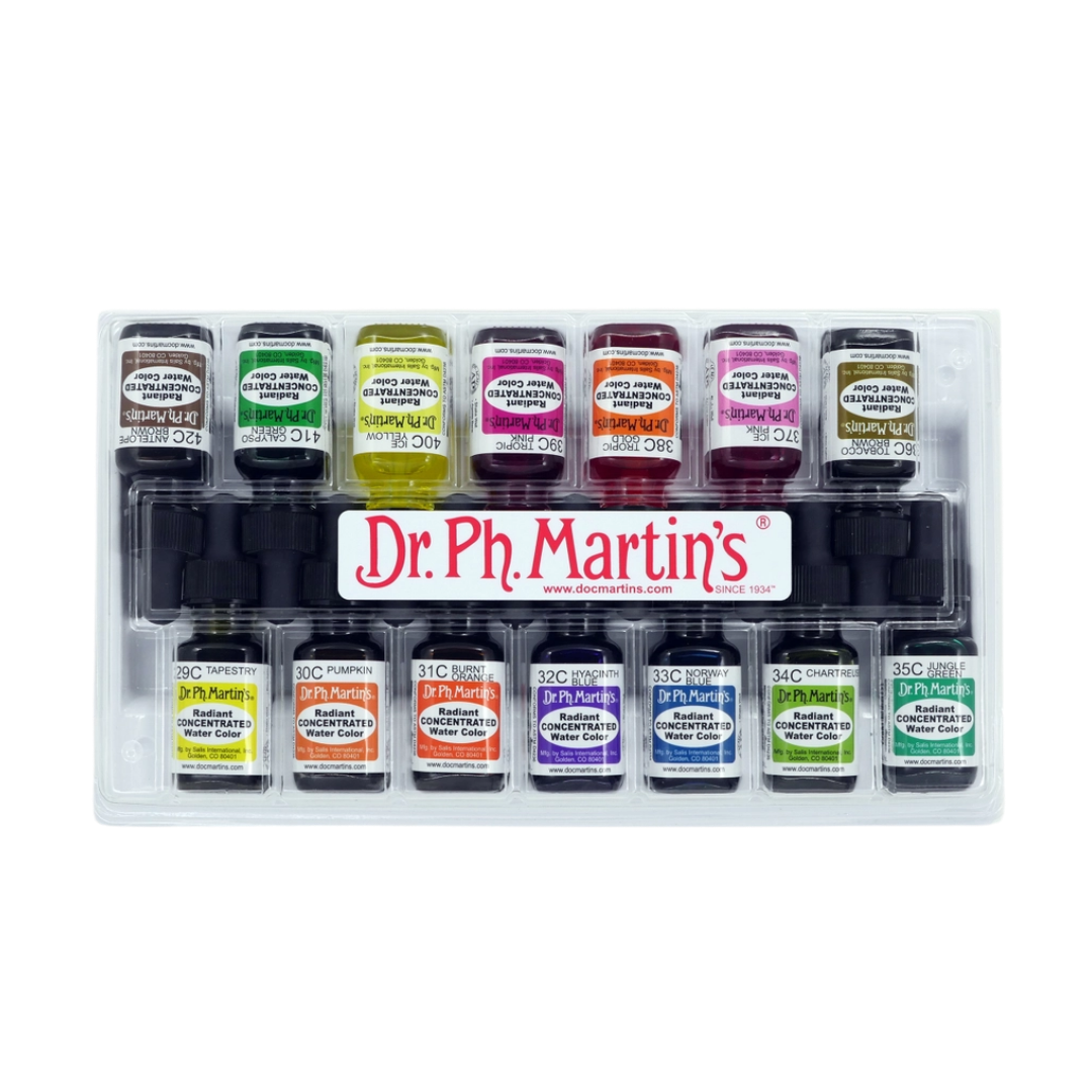 Dr. Ph. Martin's Radiant Concentrated Water Color Set – 14 Bottles