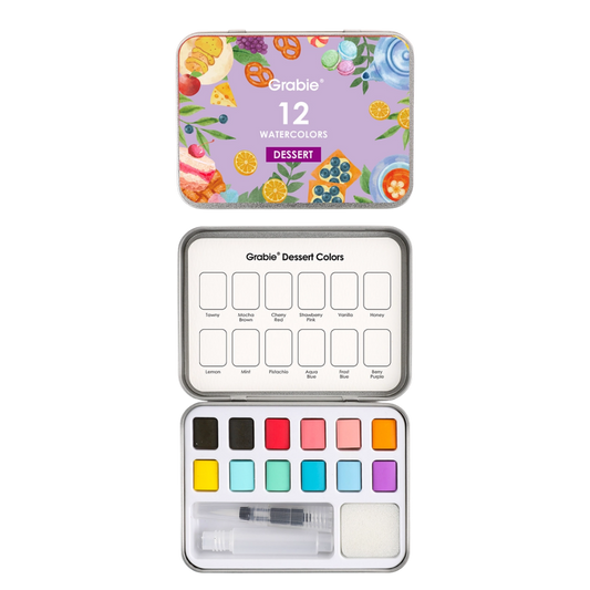 Watercolor Pocket Set of 12 with Brush - Dessert Colors