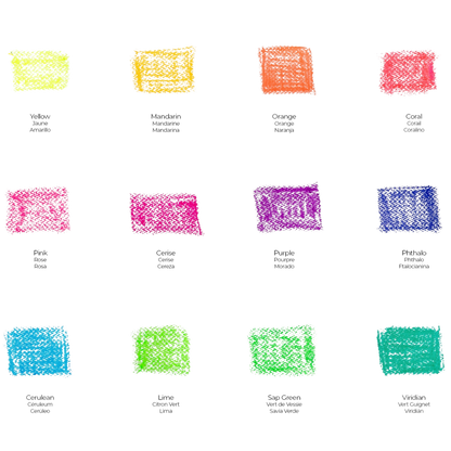 Watersoluble Fluoro Oil Pastels Signature 12pc
