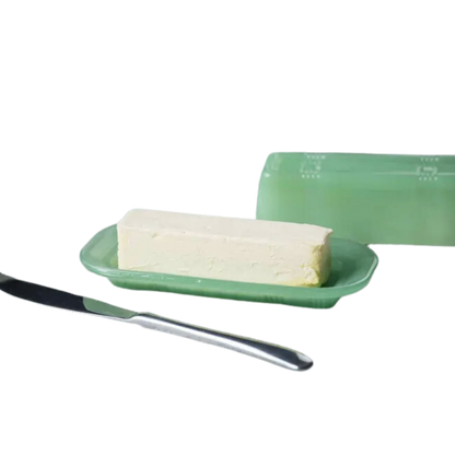 Jadeite Glass Collection Butter Dish (Holds 1 Stick)
