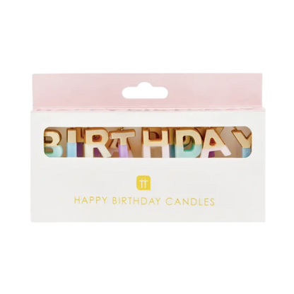 Pastel Color Happy Birthday Candles