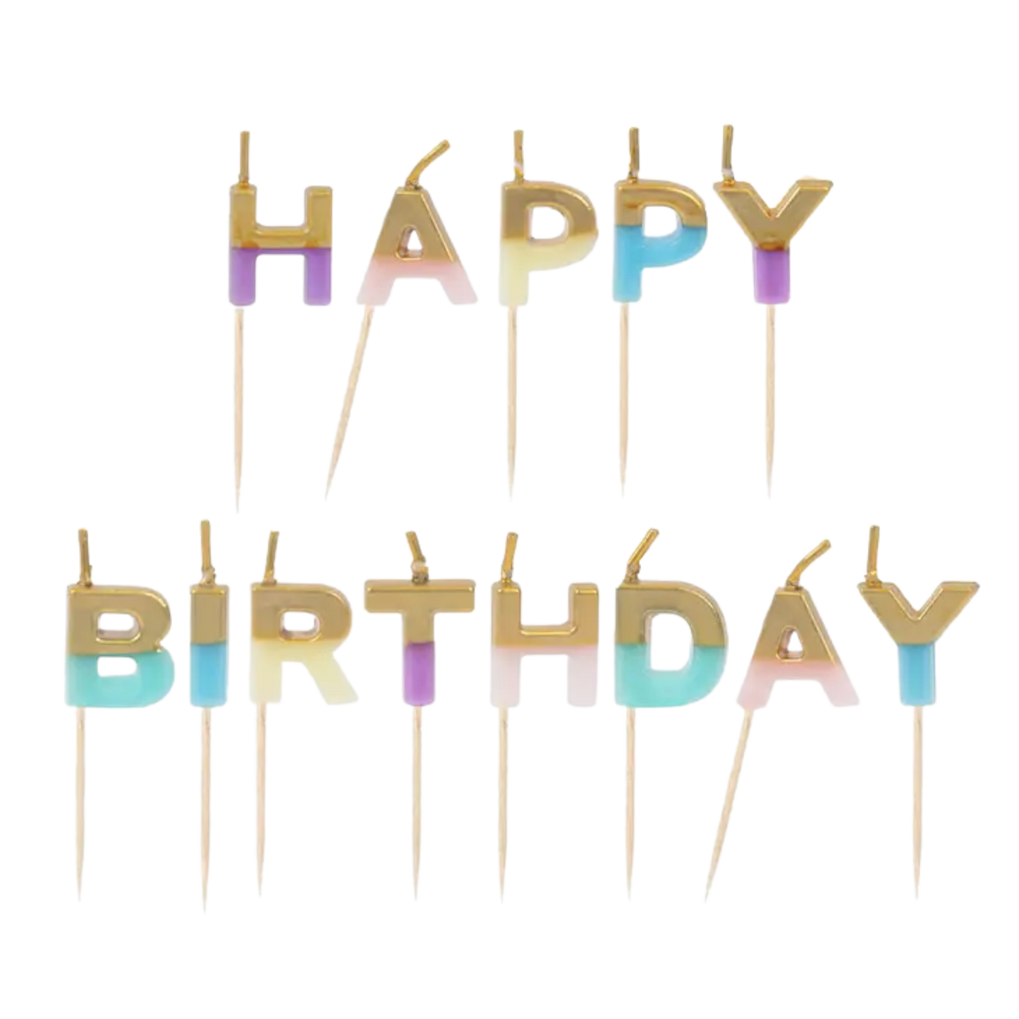 Pastel Color Happy Birthday Candles
