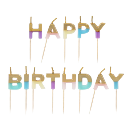Pastel Color Happy Birthday Candles