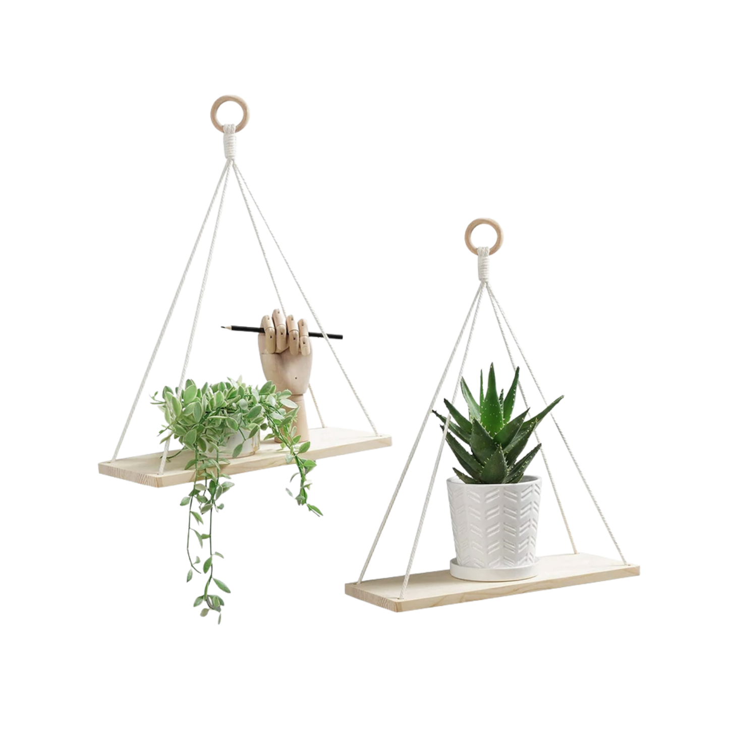 Wall Hanging Plant Shelf Wood Natural Color