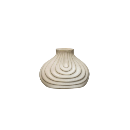 Debossed Stoneware Taper Holder