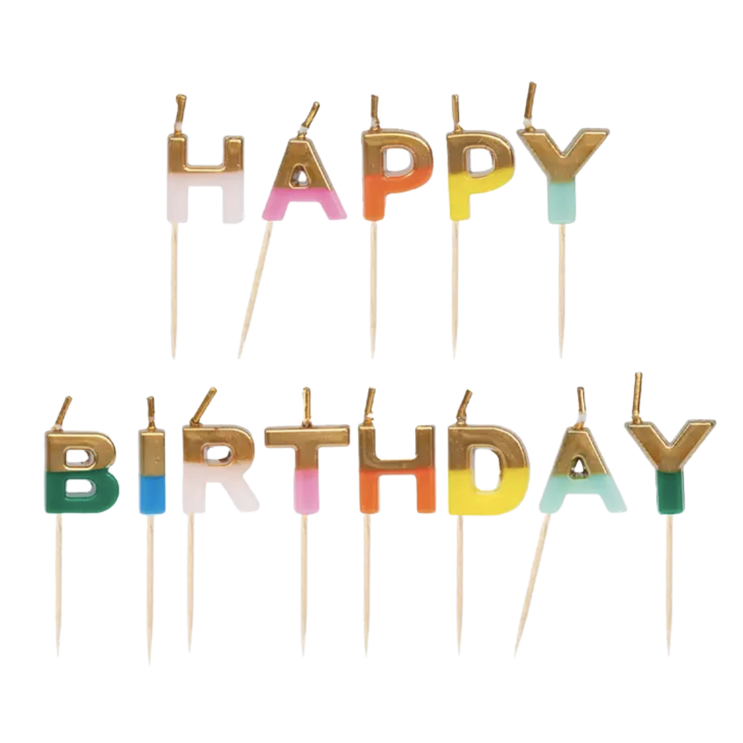 Rainbow Happy Birthday Candles