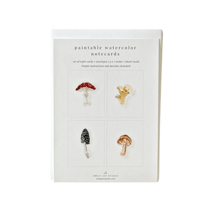 Mushrooms Paintable Watercolor Notecard Set
