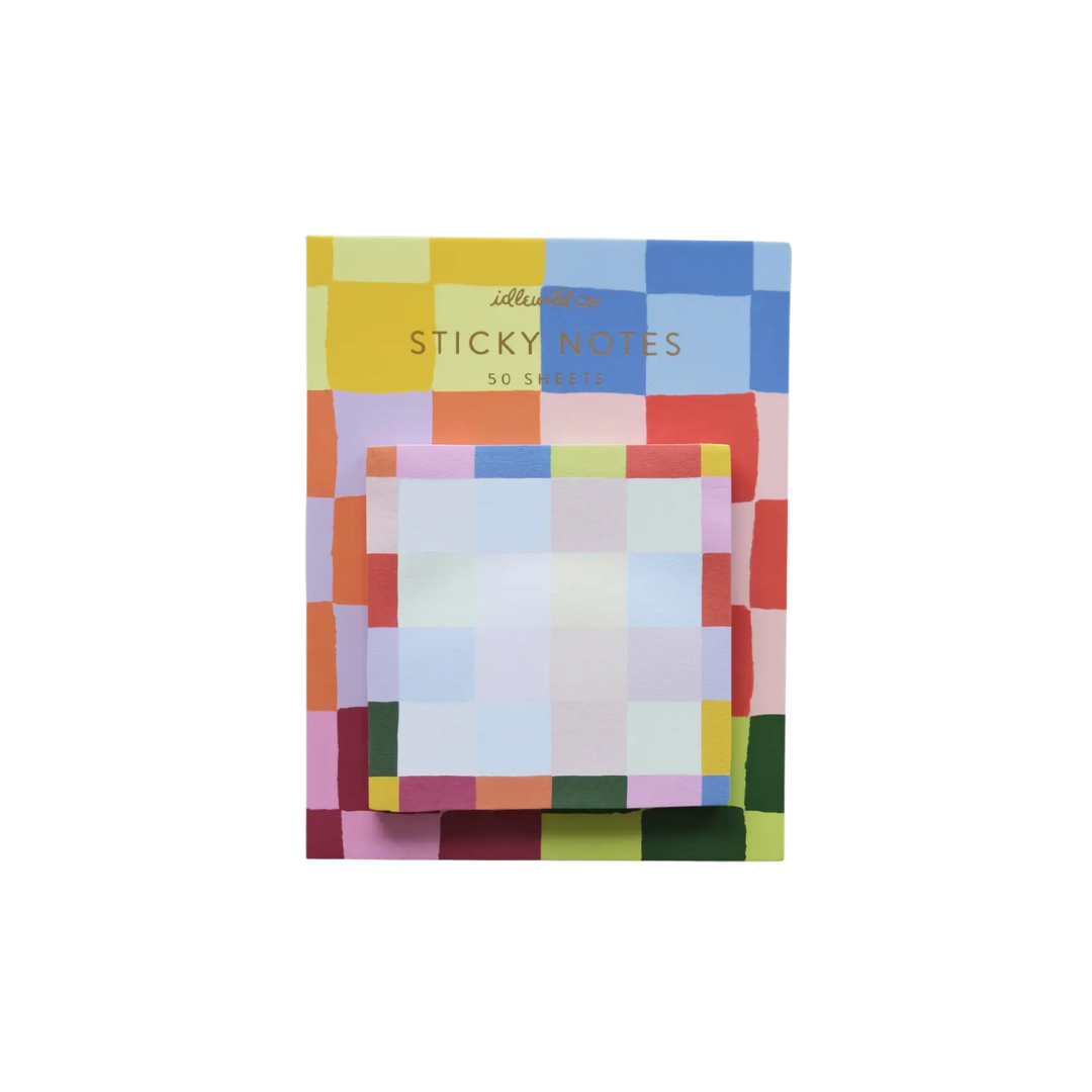 Die-Cut Sticky Notepad | Rainbow Checks