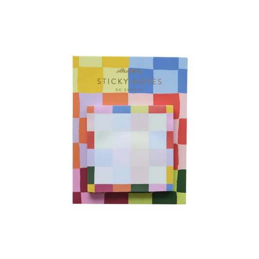 Die-Cut Sticky Notepad | Rainbow Checks