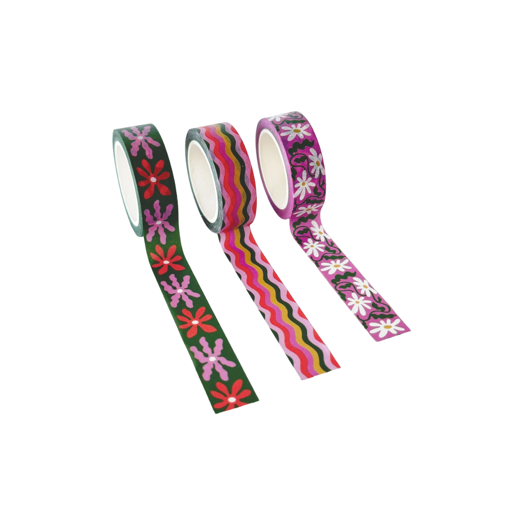 Washi Tape, Set of 3 | Wavy Daisy