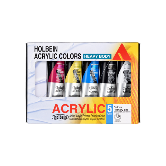 Holbein Heavy Body Acrylic Primary Set – 5 Colors