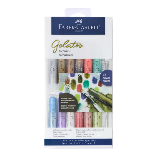 Gelatos Pigment Art Sticks – Metallics 15-Piece Set