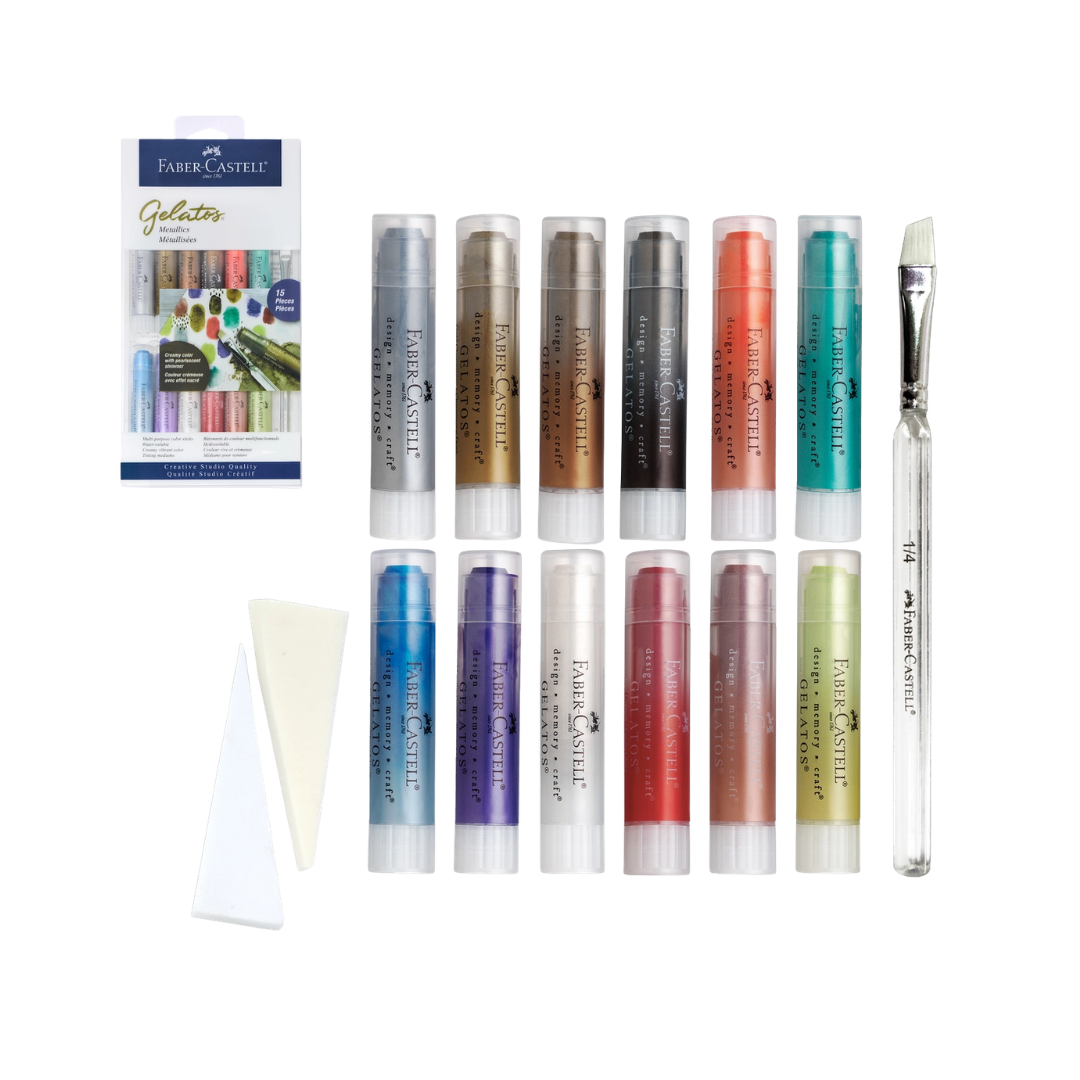 Gelatos Pigment Art Sticks – Metallics 15-Piece Set