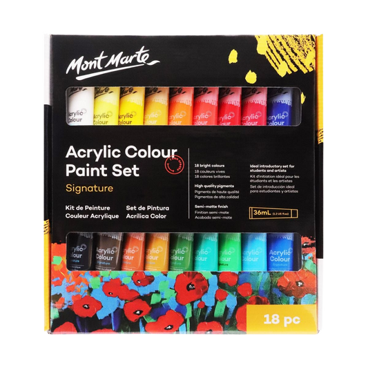 Mont Marte Acrylic Colour Paint Set Signature – 18 Piece