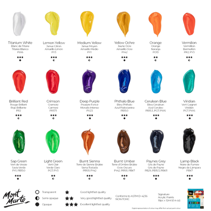 Mont Marte Acrylic Paints Signature – 18 Piece Set