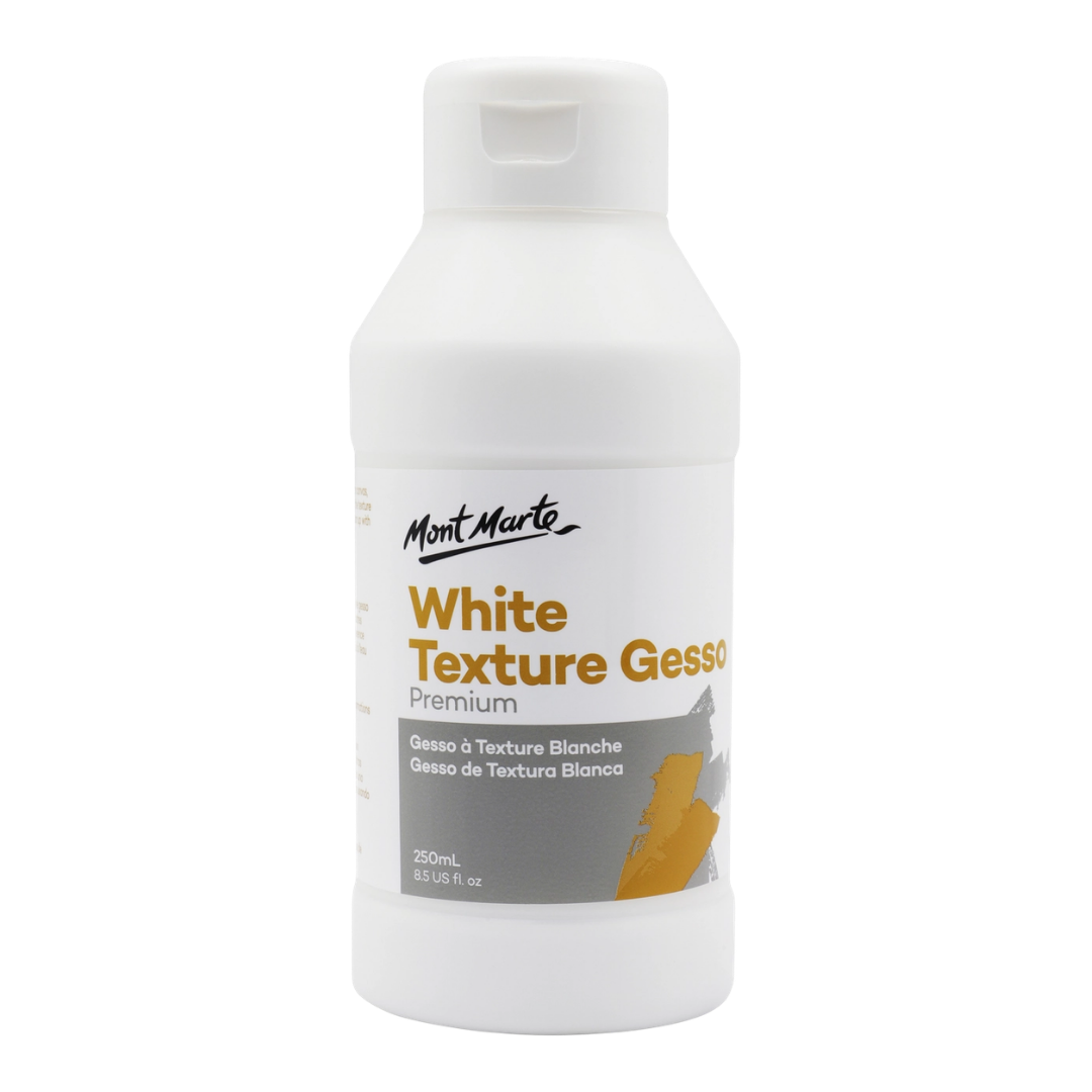 Mont Marte White Texture Gesso Premium – 250 ml (8.5 oz)