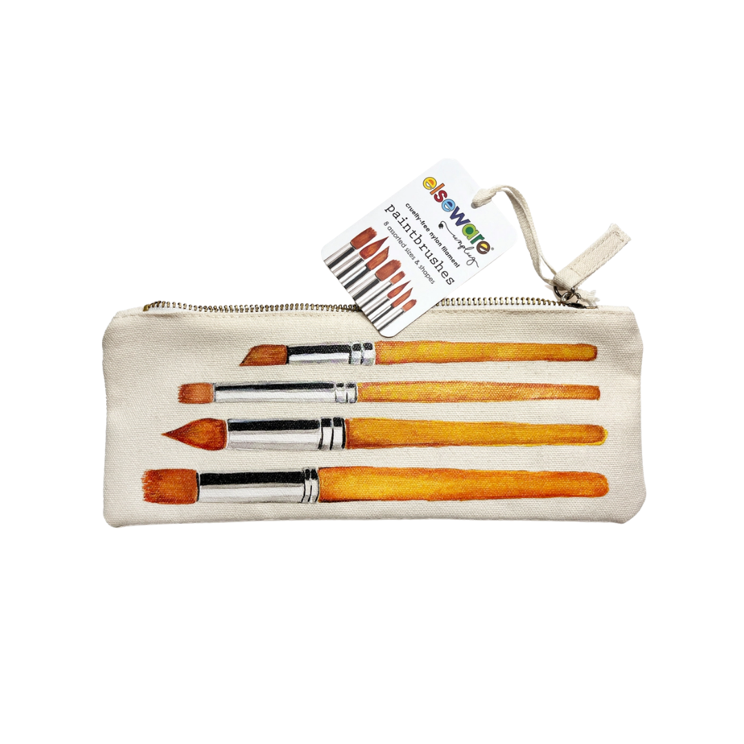 Paintbrush Set – 8 Assorted Brushes with Canvas Bag