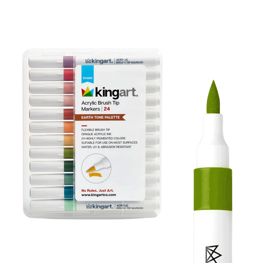 Acrylic Paint Brush Tip Markers – 24 Earth Tone Colors