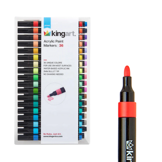 Acrylic Paint Markers Set – 36 Colors, 2 mm Bullet Tip