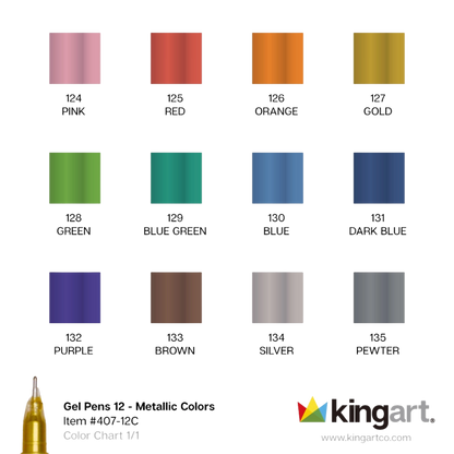 Metallic Gel Pens – Set of 12