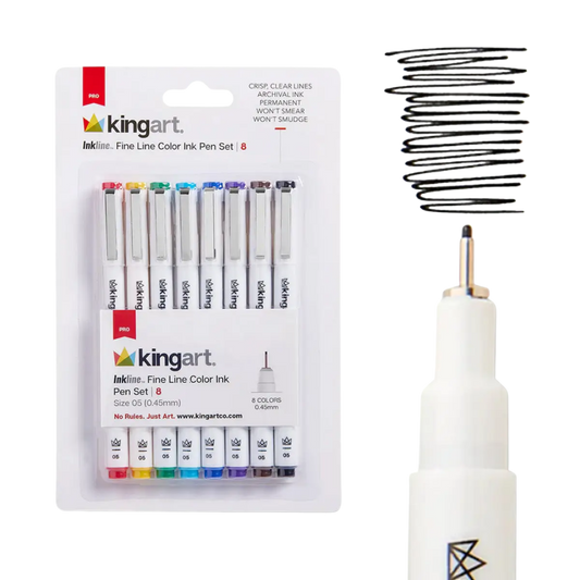 Inkline™ Pro Fine Line Archival Ink Pens – Size 05, 8 Colors