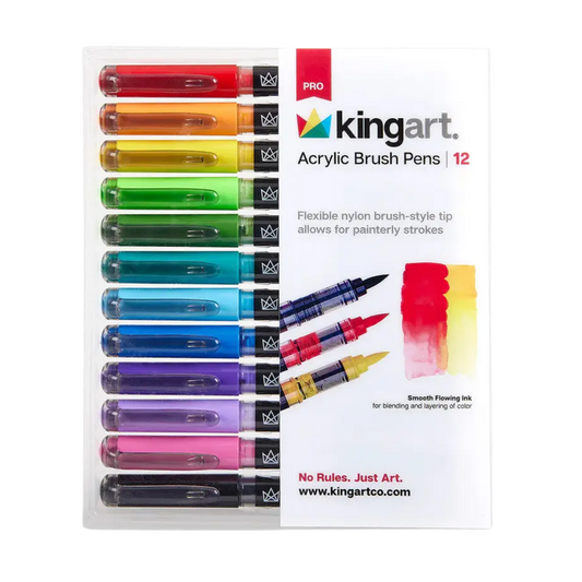 Pro Acrylic Paint Brush Pens – 12 Classic Colors