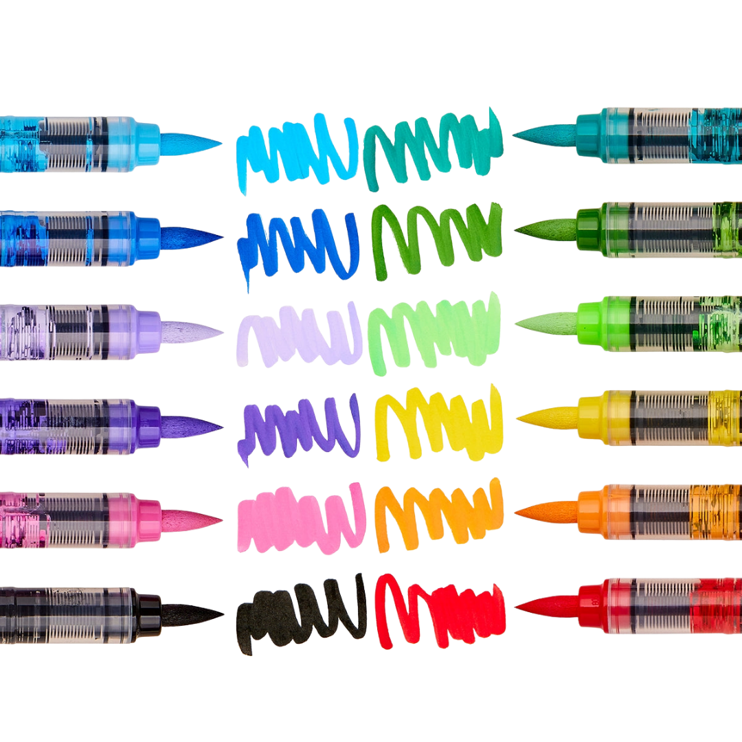 Pro Acrylic Paint Brush Pens – 12 Classic Colors
