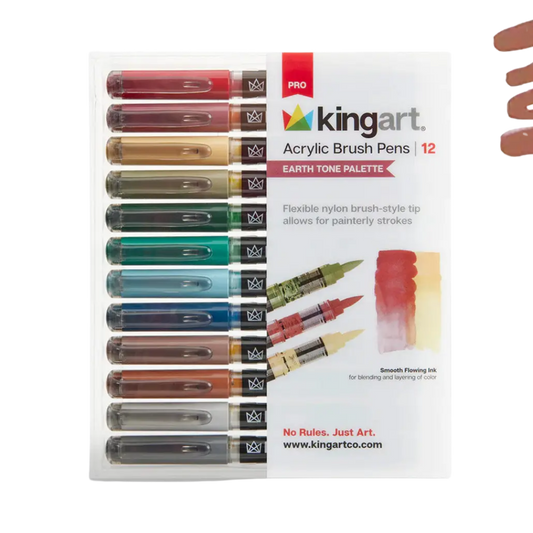 Pro Acrylic Paint Brush Pens – 12 Earth Tone Colors