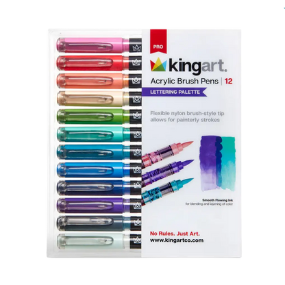 Pro Acrylic Paint Brush Pens – 12 Lettering Colors