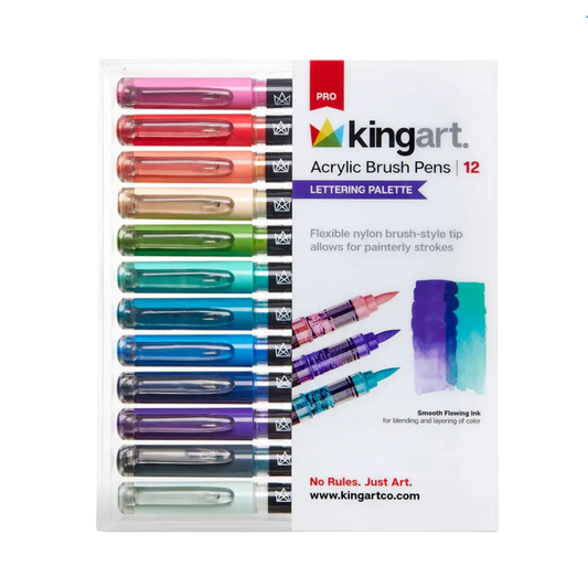 Pro Acrylic Paint Brush Pens – 12 Lettering Colors