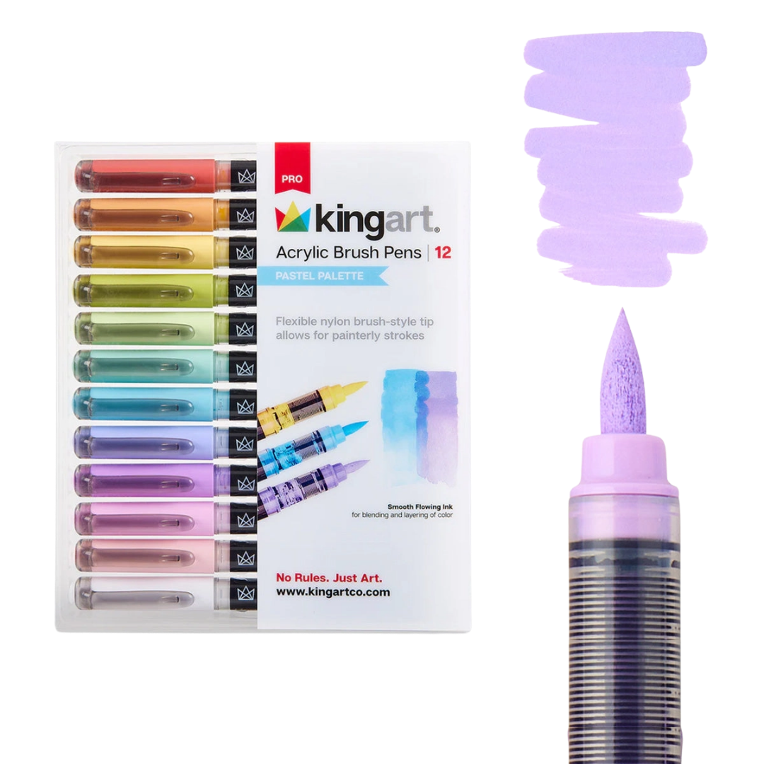 Pro Acrylic Paint Brush Pens – 12 Pastel Colors