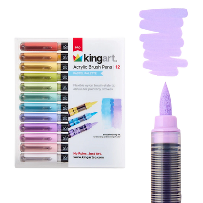 Pro Acrylic Paint Brush Pens – 12 Pastel Colors