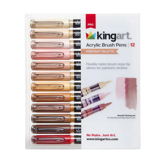 Pro Acrylic Paint Brush Pens – 12 Portrait Colors