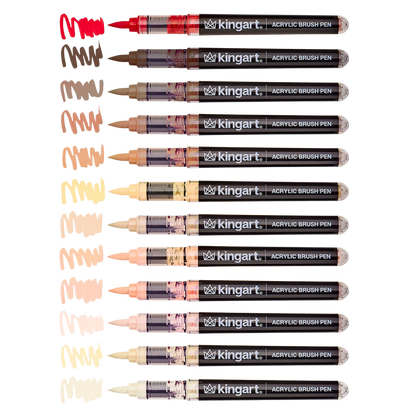 Pro Acrylic Paint Brush Pens – 12 Portrait Colors