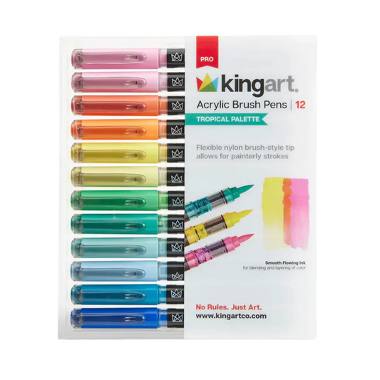 Pro Acrylic Paint Brush Pens – 12 Tropical Colors